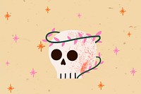 Halloween background wallpaper psd, spooky skull illustration