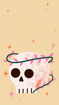 Halloween background wallpaper, spooky skull illustration