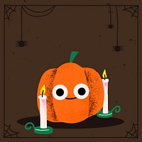 Halloween frame vector, cute jack-o'-lantern pumpkin