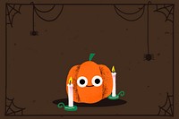 Halloween frame PSD illustration, cute jack-o'-lantern pumpkin