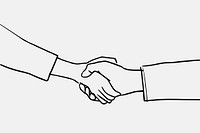 Business people doodle psd doing a handshake