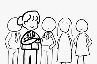 Business people doodle woman with leadership characters
