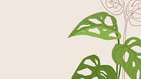 Houseplant background vector monstera swiss cheese plant illustration