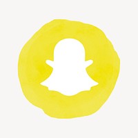 Snapchat logo psd in watercolor design. Social media icon. 21 JULY 2021 - BANGKOK, THAILAND