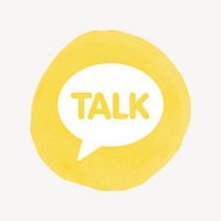 KakaoTalk logo psd in watercolor design. Social media icon. 21 JULY 2021 - BANGKOK, THAILAND