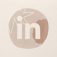 LinkedIn logo psd in watercolor design. Social media icon. 2 AUGUST 2021 - BANGKOK, THAILAND