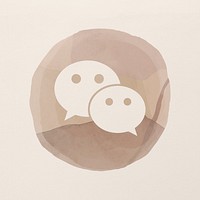 WeChat logo psd in watercolor design. Social media icon. 2 AUGUST 2021 - BANGKOK, THAILAND