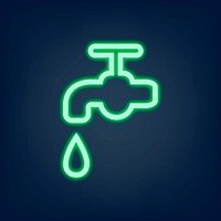 Neon sign psd water tap icon illustration