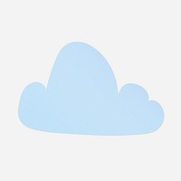 Cute cloud sticker, printable weather clipart psd