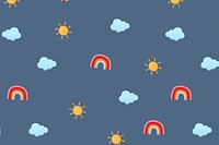 Cute weather pattern background wallpaper, weather vector illustration