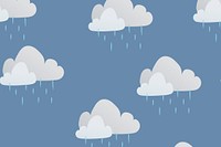 Cute weather pattern background wallpaper, rainy cloud illustration