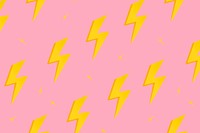 Pink pattern background wallpaper, lightning bolt illustration vector