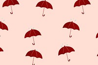 Pink pattern background wallpaper, umbrella illustration psd