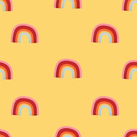 Cute seamless kids pattern background, rainbow vector illustration