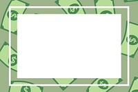 Green square/rectangle frame, dollar bills pattern money psd finance clipart