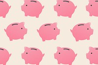 Piggy bank pattern background wallpaper, money psd finance illustration