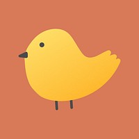 Little bird sticker, cute animal psd clipart