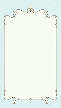 Vintage frame psd on pastel blue background