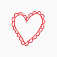 Valentines heart psd doodle, pink illustration