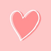Heart psd pink icon, cute Valentine's day illustration