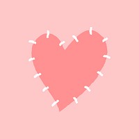 Valentines heart psd doodle, pink illustration