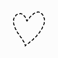 Heart psd icon, hand-drawn doodle style graphic