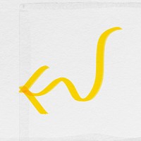 Doodle highlight left arrow psd in yellow tone