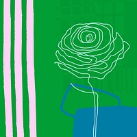 Rose background in green vector