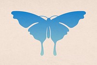 Blue butterfly background, aesthetic flat design