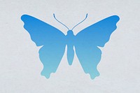 Blue butterfly background, aesthetic flat design