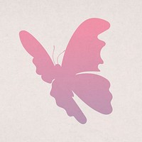 Aesthetic butterfly sticker, pink gradient flat psd design