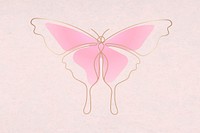 Pink butterfly background, beautiful line art