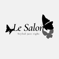 Butterfly beauty salon logo template, black creative psd animal illustration