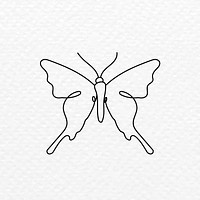 Black butterfly logo element, creative flat vector flat design