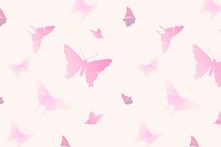 Butterfly pattern background, feminine pink aesthetic