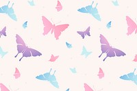 Butterfly pattern background, feminine pink aesthetic vector