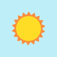 Paper craft sun element, cute weather clipart psd on light blue background