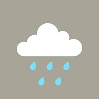 Paper craft rain element, cute weather clipart psd on grey background