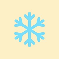 Paper snowflake element, cute weather clipart psd on yellow background
