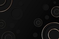 Black background wallpaper, geometric circle pattern design vector