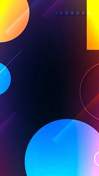 iPhone wallpaper, abstract geometric background neon design vector with multi colors