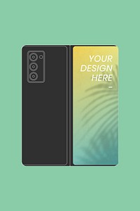 Samsung Galaxy Z Fold 2 mockup vector, digital device illustration