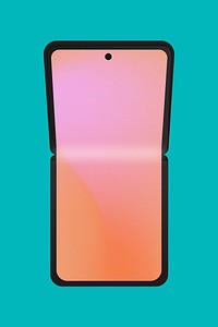 Foldable phone, blank screen, flip phone vector illustration