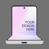 Foldable phone, blank screen, flip phone vector illustration