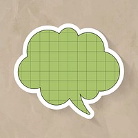 Announcement speech bubble psd design, grid paper pattern style