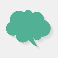 Announcement speech bubble psd icon, green flat design