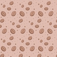 Coffee beans pattern, brown background vector