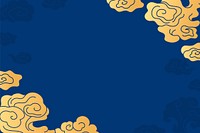 Oriental desktop background, Chinese cloud blue illustration vector