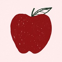 Fruit apple doodle drawing psd