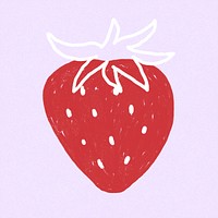 Fruit strawberry doodle drawing psd
